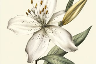 botanical flower plants scientific illustration