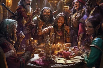 create dnd party art illustration