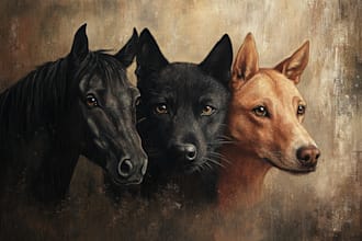 watercolor portrait of your pet dog, cat, horse etc