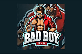 do awesome bad boy mascot logo with creative concepts