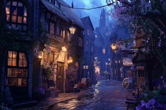 make concept art illustration science fiction city, cyberpunk