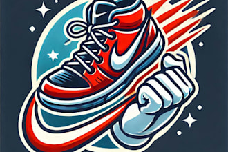 do make amazing shoe nike brand mascot logo design with your choice