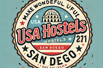 make wonderful USA hostels san diego logo design with 1 day delivery