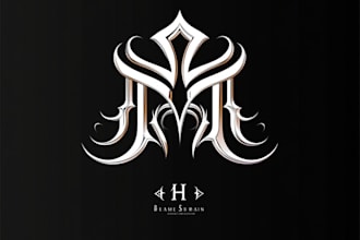 design fantasy monogram logo for apparel, gaming, or personal branding