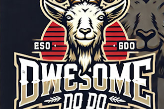 do awesome goat head vintage mascot logo design