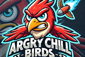 do amazing chill birds flying mascot logo design with your company