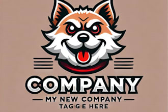 do wonderful japaness dog mascot logo design with 1 day delivery