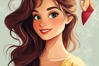 make a portrait in semi realism disney cartoon style
