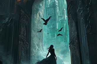 create a unique fantasy book cover illustration