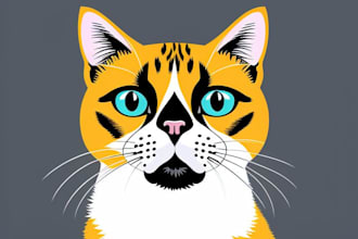 draw your cat, dog, or any pet into cartoon portrait