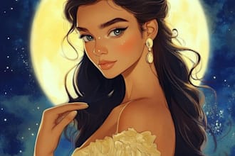 desing a cute disney style cartoon character