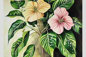 craft a beautiful botanical or floral illustration