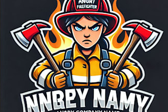 do make firefighter mascot logo design with unlimited review