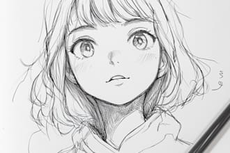 draw anime color sketch very pro and clear