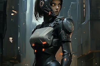 maka a sci fi character and sci fi art