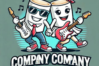 do awesome couple dance mascot logo design with unlimited review