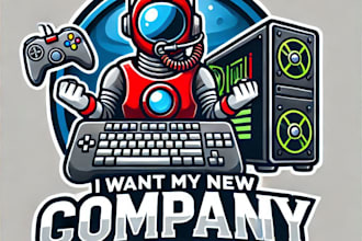 do wonderful gaming computer mascot logo design