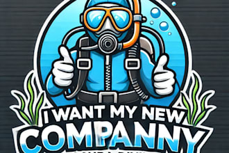 do awesome scuba diving mascot logo with 1 day delivery