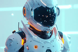 draw sci fi , cyberpunk , mecha, fantasy character design
