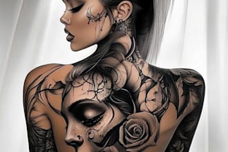 draw a attractive tattoo sleeve art