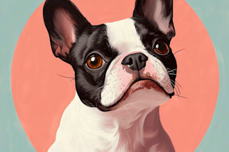 create realistic pet portrait into digital oil painting