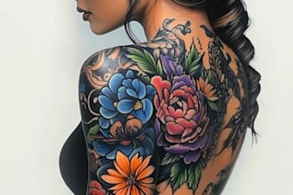 make a custom tattoo sleeve art as you want