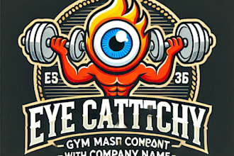 design eye catchy gym mascot logo with company