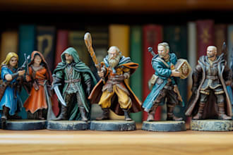 make a dnd character art and dnd party illustration