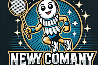 do make badminton player mascot logo design with your business