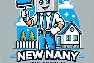 create a clean beautiful and professional home builder mascot logo design