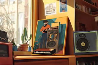 create cover art album caricature cartoon hip hop rap music
