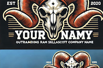 do outstanding ram skull mascot logo with express delivery