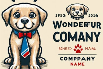 do wonderful dog hand drawing mascot logo design with 1 day delivery