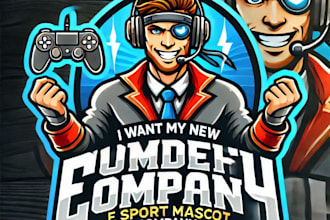 do wonderful gaming e sport mascot logo design with unlimited review