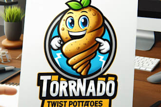 do tornado twist potatoes mascot logo for your company