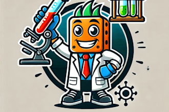 do make science lab mascot logo design with express delivery