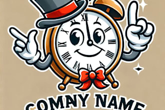 do make hand clock mascot logo design with express delivery