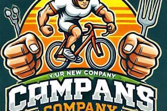 do make awesome bike race mascot logo design with unlimited review