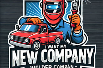 do wonderful welder car mascot logo design with express delivery