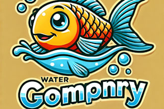 do wonderful water fish mascot logo design with 1 day delivery