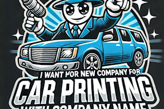 do make car printing mascot logo design with express delivery