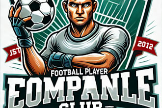 do make football player club mascot logo design with express delivery