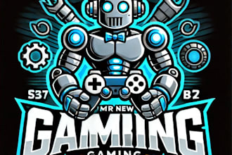 do gaming robot mascot logo design with 1 day delivery
