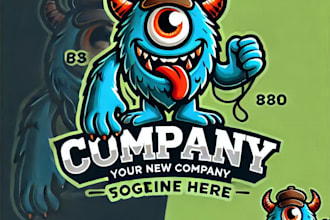 do make a unique monster mascot logo with unlimited revision
