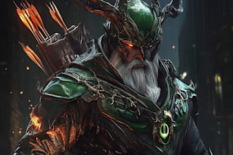 create fantasy character design use d and d, illustration