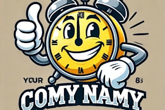 do wonderful hand clock mascot logo design with express delivery