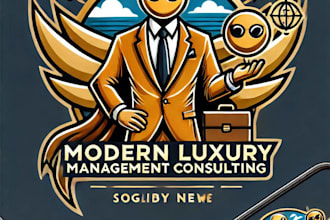 design awesome modern luxury management consulting mascot logo
