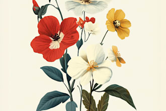 craft a beautiful botanical or floral illustration