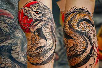 create japanese or oriental tattoo design for you