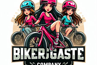 do make bike race girls mascot logo design with unlimited review